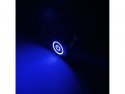 Push button (on/off) metal IP65 waterproof round 16mm blue with power symbo